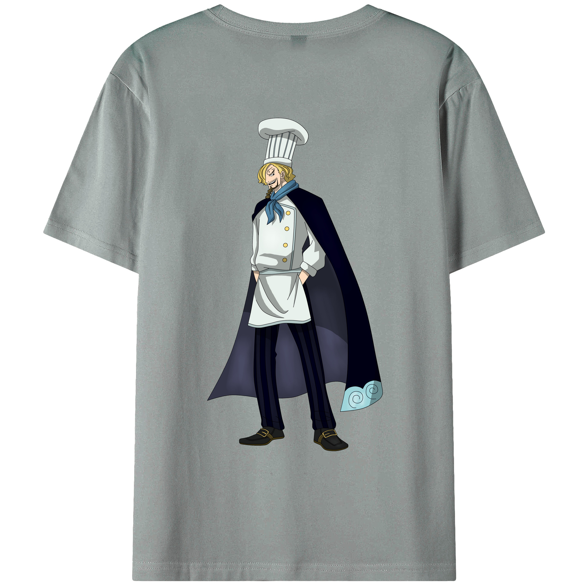 （画像用） ワンピース サンジ ONE PIECE Sanji 綿100％ メンズ半袖Tシャツ（バックプリント） 通気性